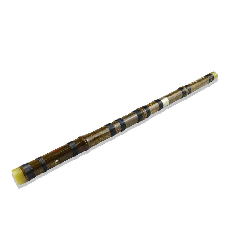 E Key Dizi Black Bamboo Flute with Free Membrane & Glue & Protector Set Traditional Chinese Instrument (Key of E/Black Bamboo)